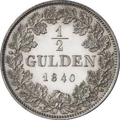 Reverso Medio florín 1840 D - valor de la moneda de plata - Baden, Leopoldo I de Baden