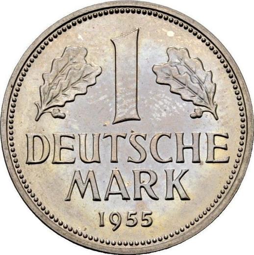 Anverso 1 marco 1955 J - valor de la moneda  - Alemania, RFA