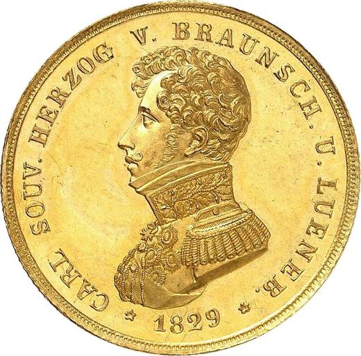 Аверс монеты - 10 талеров 1829 года CvC "Тип 1827-1829" - цена золотой монеты - Брауншвейг-Вольфенбюттель, Карл II