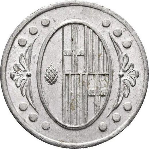 Awers monety - 1 peseta bez daty (1936-1939) "L'Ametlla del Vallès" Nominał liczbowy - cena  monety - Hiszpania, II Rzeczpospolita