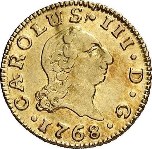 Obverse 1/2 Escudo 1768 S CF - Gold Coin Value - Spain, Charles III