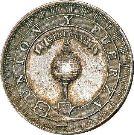 Реверс монеты - Пробный 1 песо 1819 года - цена серебряной монеты - Чили, Республика