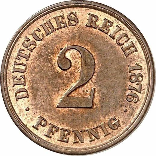 Anverso 2 Pfennige 1876 A "Tipo 1873-1877" - valor de la moneda  - Alemania, Imperio alemán