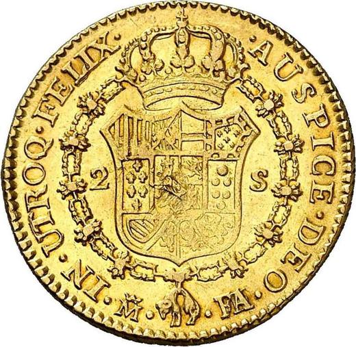 Rewers monety - 2 escudo 1803 M FA - cena złotej monety - Hiszpania, Karol IV