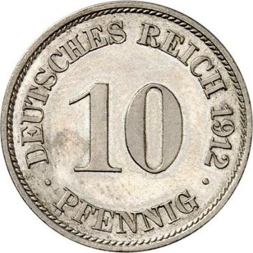 Аверс монеты - 10 пфеннигов 1912 года J "Тип 1890-1916" - цена  монеты - Германия, Германская Империя