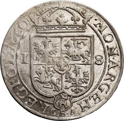 Реверс монеты - Орт (18 грошей) 1660 года GBA "Прямой герб" - цена серебряной монеты - Польша, Ян II Казимир