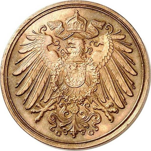 Reverso 1 Pfennig 1916 G "Tipo 1890-1916" - valor de la moneda  - Alemania, Imperio alemán
