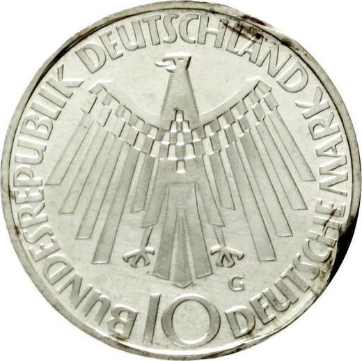 Reverse 10 Mark 1972 "Games of the XX Olympiad" Double inscription on the edge - Silver Coin Value - Germany, FRG