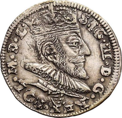 Аверс монеты - Трояк (3 гроша) 1589 года "Литва" - цена серебряной монеты - Польша, Сигизмунд III Ваза