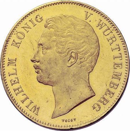 Anverso 2 táleros 1846 "Boda del príncipe Carlos y la gran duquesa Olga" Oro - valor de la moneda de plata - Wurtemberg, Guillermo I