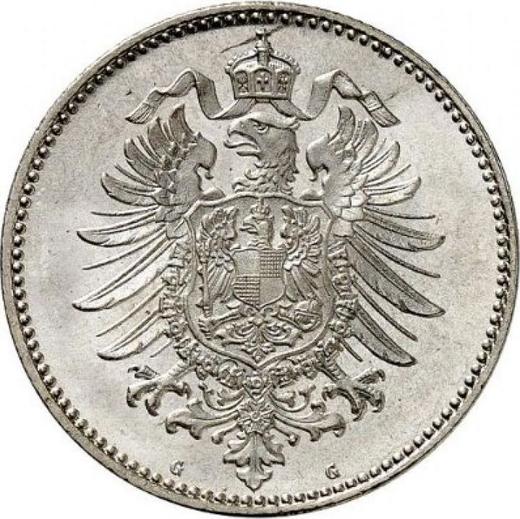Reverso 1 marco 1882 G "Tipo 1873-1887" - valor de la moneda de plata - Alemania, Imperio alemán