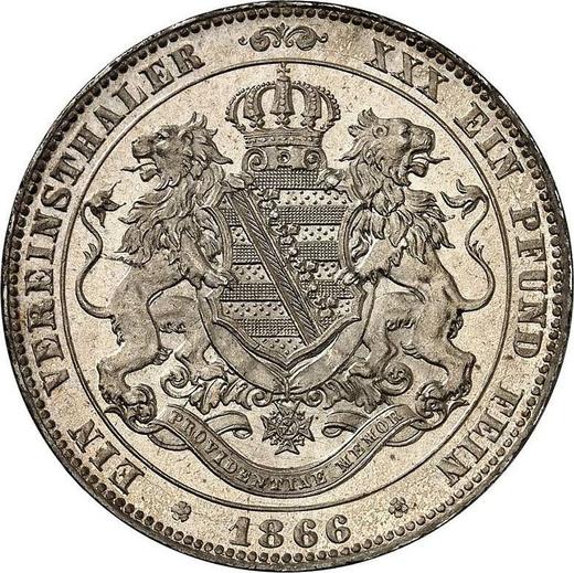 Reverse Thaler 1866 B - Silver Coin Value - Saxony-Albertine, John
