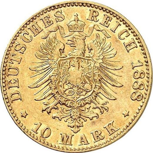 Reverso 10 marcos 1888 G "Baden" - valor de la moneda de oro - Alemania, Imperio alemán