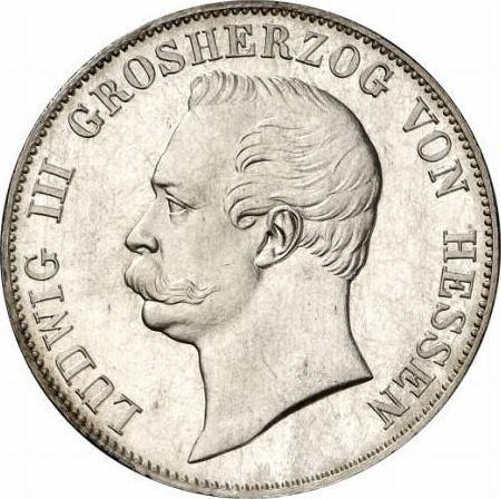 Awers monety - Talar 1865 - cena srebrnej monety - Hesja-Darmstadt, Ludwik III