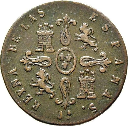 Реверс монеты - 4 мараведи 1840 года Ja - цена  монеты - Испания, Изабелла II