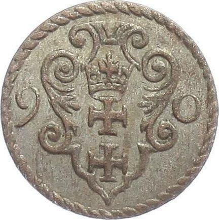 Аверс монеты - Денарий 1590 года "Гданьск" - цена серебряной монеты - Польша, Сигизмунд III Ваза