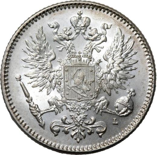 Аверс монеты - 50 пенни 1907 года L - цена серебряной монеты - Финляндия, Великое княжество