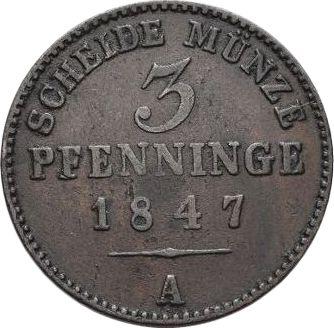 Reverso 3 Pfennige 1847 A - valor de la moneda  - Prusia, Federico Guillermo IV