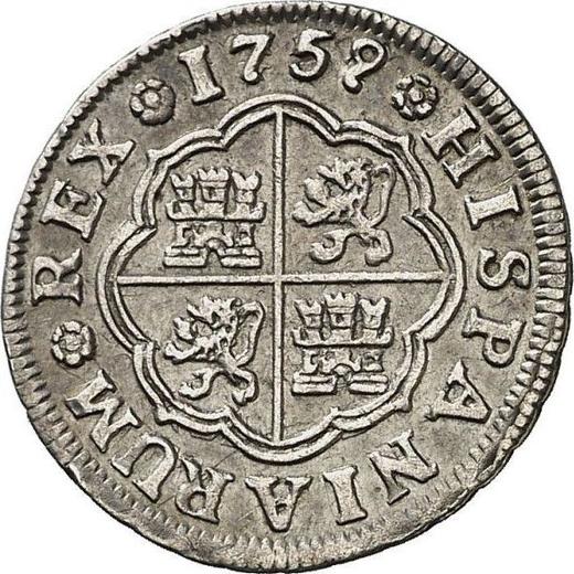 Reverso 1 real 1759 S JV - valor de la moneda de plata - España, Fernando VI