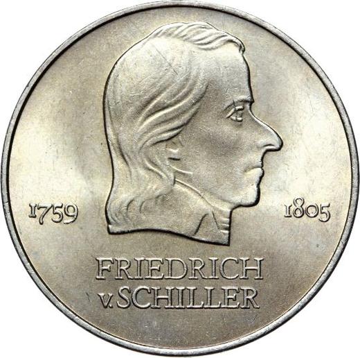 Аверс монеты - 20 марок 1972 года A "Фридрих фон Шиллер" - цена  монеты - Германия, ГДР
