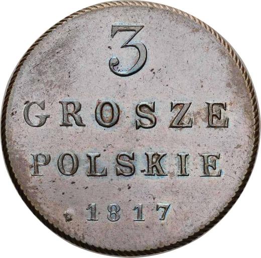 Reverso 3 groszy 1817 IB "Cola larga" Reacuñación - valor de la moneda  - Polonia, Zarato de Polonia