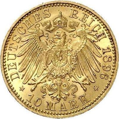 Reverso 10 marcos 1896 A "Prusia" - valor de la moneda de oro - Alemania, Imperio alemán