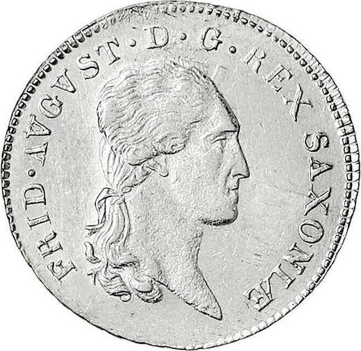 Аверс монеты - 1/6 талера 1817 года I.G.S. - цена серебряной монеты - Саксония-Альбертина, Фридрих Август I