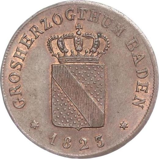 Аверс монеты - 1 крейцер 1823 года - цена  монеты - Баден, Людвиг I