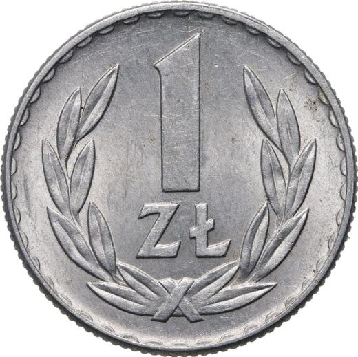 Reverso 1 esloti 1971 MW - valor de la moneda  - Polonia, República Popular