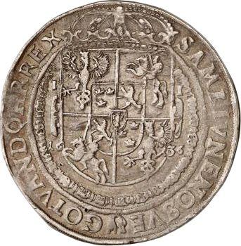 Reverso Tálero 1636 II "Tipo 1633-1636" - valor de la moneda de plata - Polonia, Vladislao IV