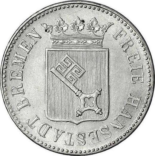 Obverse 12 Grote 1845 - Silver Coin Value - Bremen, Free City