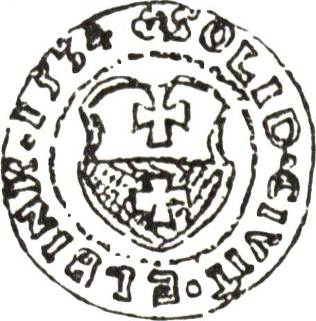 Аверс монеты - Шеляг 1534 года "Эльблонг" - цена серебряной монеты - Польша, Сигизмунд I Старый