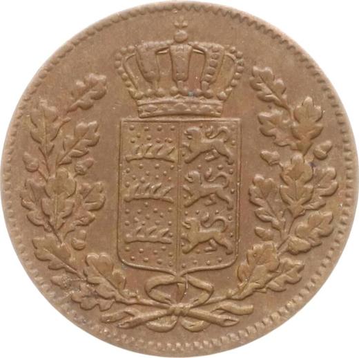 Anverso Medio kreuzer 1852 "Tipo 1840-1856" - valor de la moneda  - Wurtemberg, Guillermo I