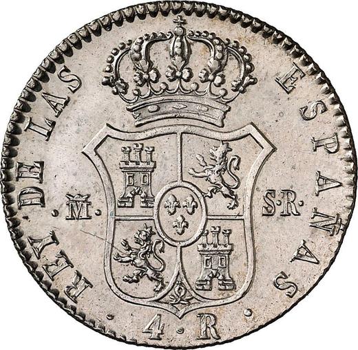 Реверс монеты - 4 реала 1823 года M SR "Тип 1822-1823" - цена серебряной монеты - Испания, Фердинанд VII