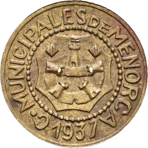 Аверс монеты - 25 сентимо 1937 года "Менорка" - цена  монеты - Испания, II Республика
