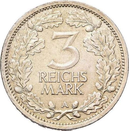 Reverso 3 Reichsmarks 1931 A - valor de la moneda de plata - Alemania, República de Weimar