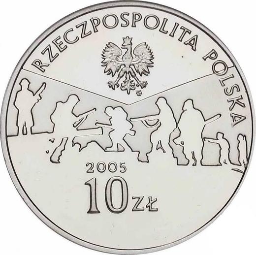 Аверс монеты - 10 злотых 2005 года MW ET "60 лет окончанию Второй мировой войны" - цена серебряной монеты - Польша, III Республика после деноминации