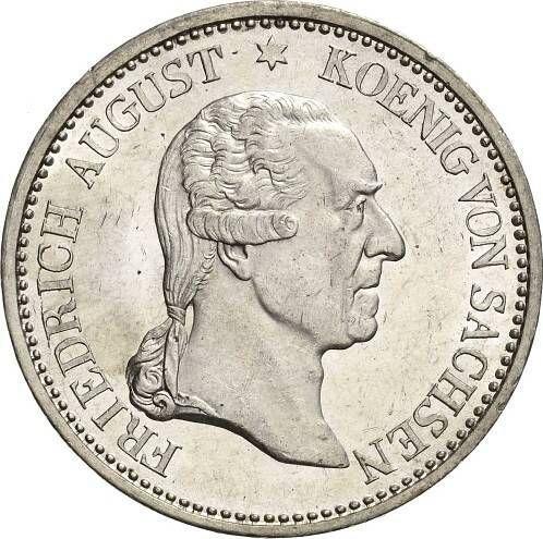 Аверс монеты - Талер 1827 года S "Смерть короля" - цена серебряной монеты - Саксония-Альбертина, Фридрих Август I