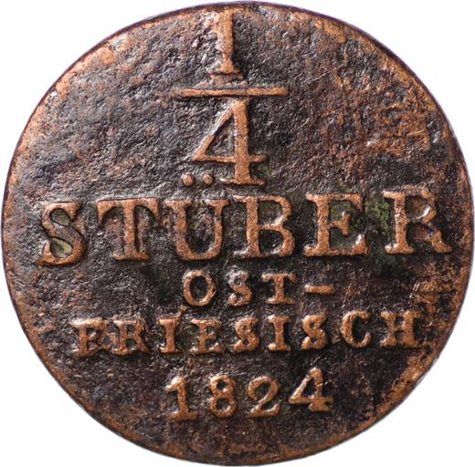 Rewers monety - 1/4 stüber 1824 - cena  monety - Hanower, Jerzy IV