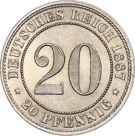 Anverso 20 Pfennige 1887 G "Tipo 1887-1888" - valor de la moneda  - Alemania, Imperio alemán