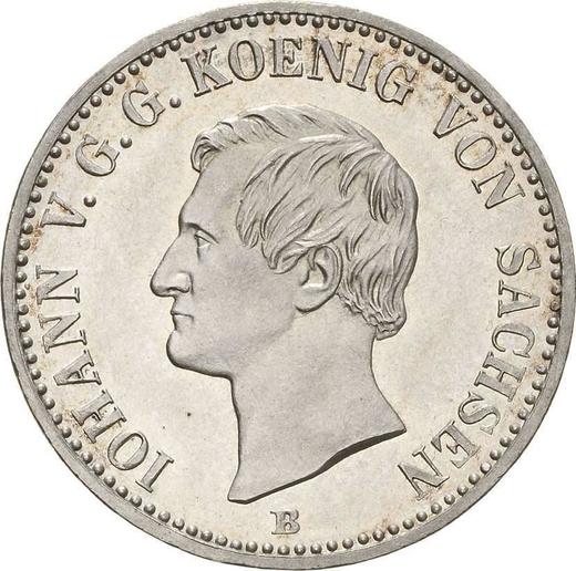 Аверс монеты - 1/3 талера 1860 года B - цена серебряной монеты - Саксония-Альбертина, Иоганн