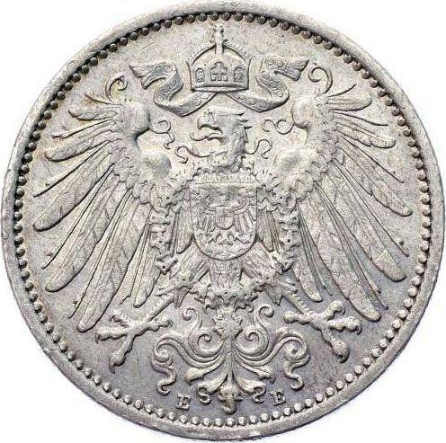 Reverso 1 marco 1907 E "Tipo 1891-1916" - valor de la moneda de plata - Alemania, Imperio alemán
