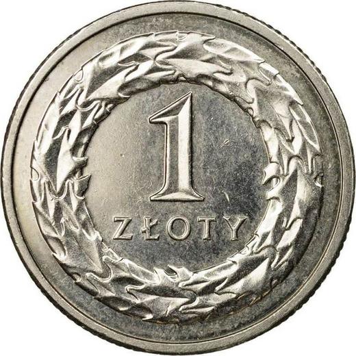 Revers 1 Zloty 2012 MW - Münze Wert - Polen, III Republik Polen nach Stückelung