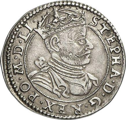 Obverse 6 Groszy (Szostak) 1581 "Lithuania" - Silver Coin Value - Poland, Stephen Bathory
