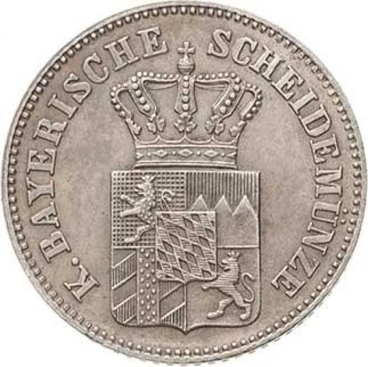 Аверс монеты - 6 крейцеров 1867 года - цена серебряной монеты - Бавария, Людвиг II