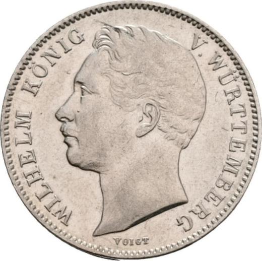 Аверс монеты - 1/2 гульдена 1847 года - цена серебряной монеты - Вюртемберг, Вильгельм I