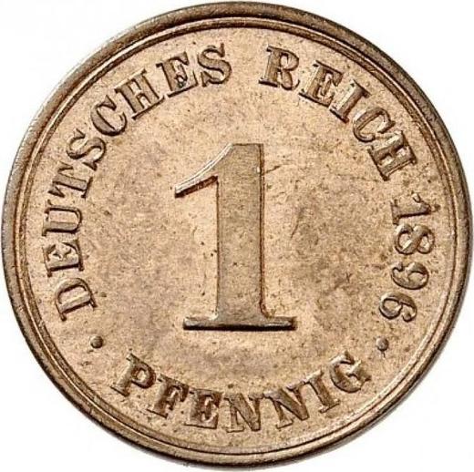 Аверс монеты - 1 пфенниг 1896 года D "Тип 1890-1916" - цена  монеты - Германия, Германская Империя