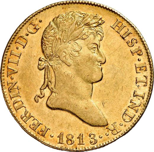 Obverse 8 Escudos 1813 C SF - Gold Coin Value - Spain, Ferdinand VII