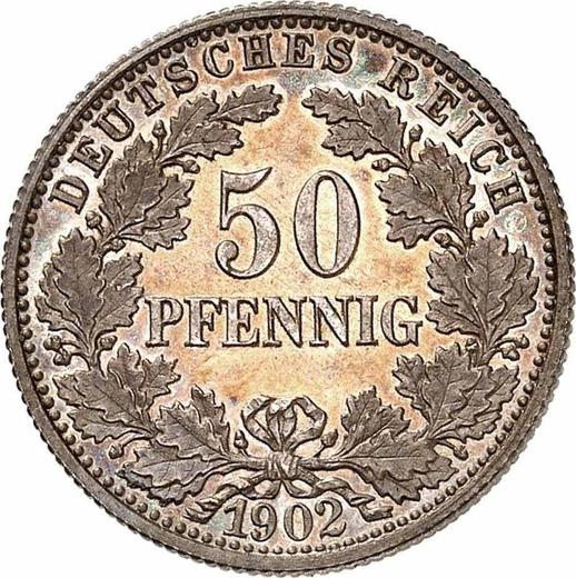 Аверс монеты - 50 пфеннигов 1902 года F "Тип 1896-1903" - цена серебряной монеты - Германия, Германская Империя