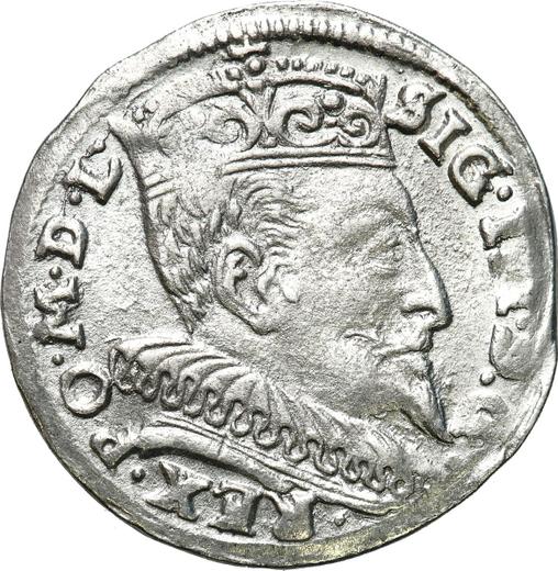 Аверс монеты - Трояк (3 гроша) 1594 года "Литва" - цена серебряной монеты - Польша, Сигизмунд III Ваза